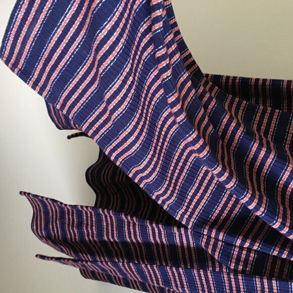 NEW LOFT Ann taylor dress stripe‎ metallic long slv - Picture 6 of 7